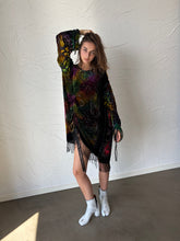 Load image into Gallery viewer, Drawstring Velvet Fringe Dress