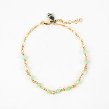 Load image into Gallery viewer, Hand-Beaded Gold Figaro Bracelet