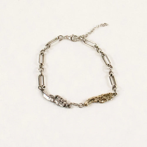 Mixed-Metal Seaweed Silver Bracelet