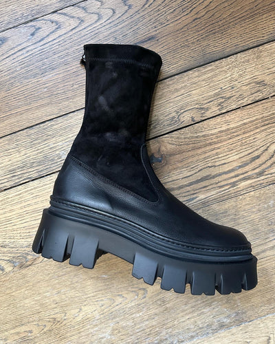 Suede/Leather Boots with zipper