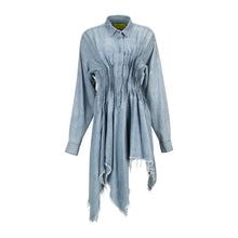 Load image into Gallery viewer, Chambray Pleated Shirt Dress