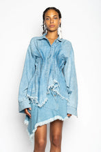 Load image into Gallery viewer, Chambray Pleated Shirt