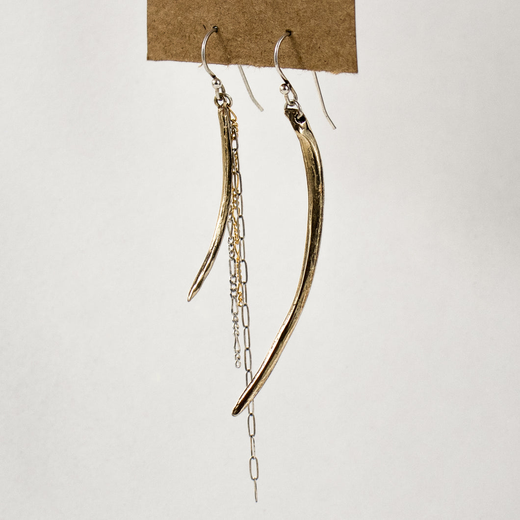 Fishbone Asymmetrical Earrings