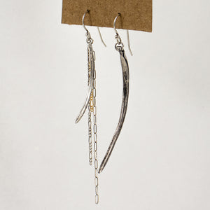 Fishbone Asymmetrical Earrings