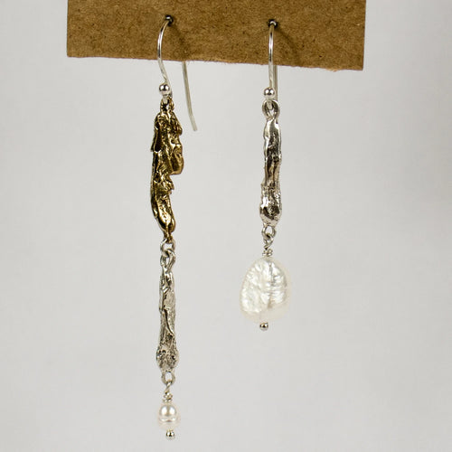 Seaweed & Pearls Dangle Earrings