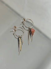 Load image into Gallery viewer, Spikes &amp; Bead Open Hoop Earrings