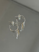 Load image into Gallery viewer, Mixed Metal Two Branch Hoop with Bead