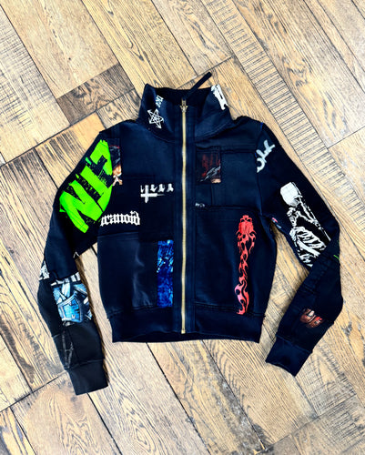 Metal Zip Up Sweater