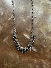 Load image into Gallery viewer, Silver Bead Fringe Necklace
