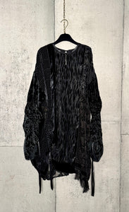 Drawstring Velvet Fringe Dress