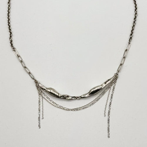 Silver Pod Tangled Chain Necklace