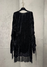 Load image into Gallery viewer, Drawstring Velvet Fringe Dress