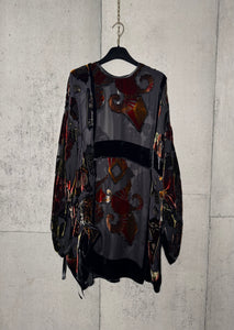 Drawstring Velvet Fringe Dress