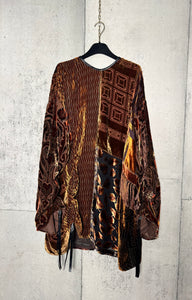 Drawstring Velvet Fringe Dress