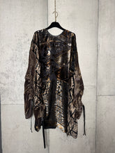 Load image into Gallery viewer, Drawstring Velvet Fringe Dress