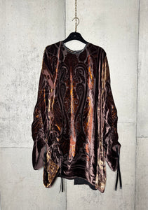 Drawstring Velvet Fringe Dress
