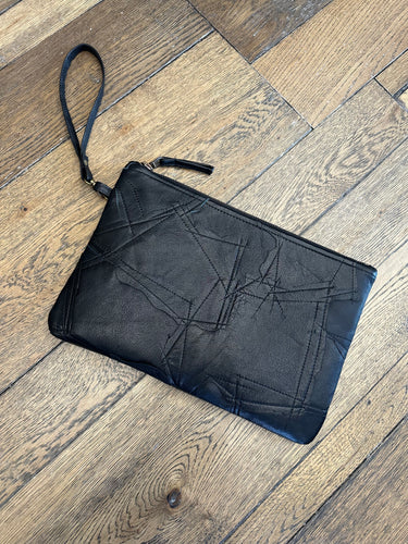 Leather Patchwork Clutch