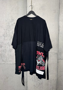Mixed Print Oversized T-Shirt Dress