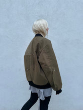 Load image into Gallery viewer, Army Oversized Bomber Jacket