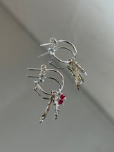 Load image into Gallery viewer, Mixed Metal Two Branch Hoop with Bead