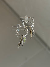 Load image into Gallery viewer, Mixed Metal Two Branch Hoop with Bead