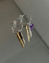 Load image into Gallery viewer, Spikes &amp; Bead Open Hoop Earrings