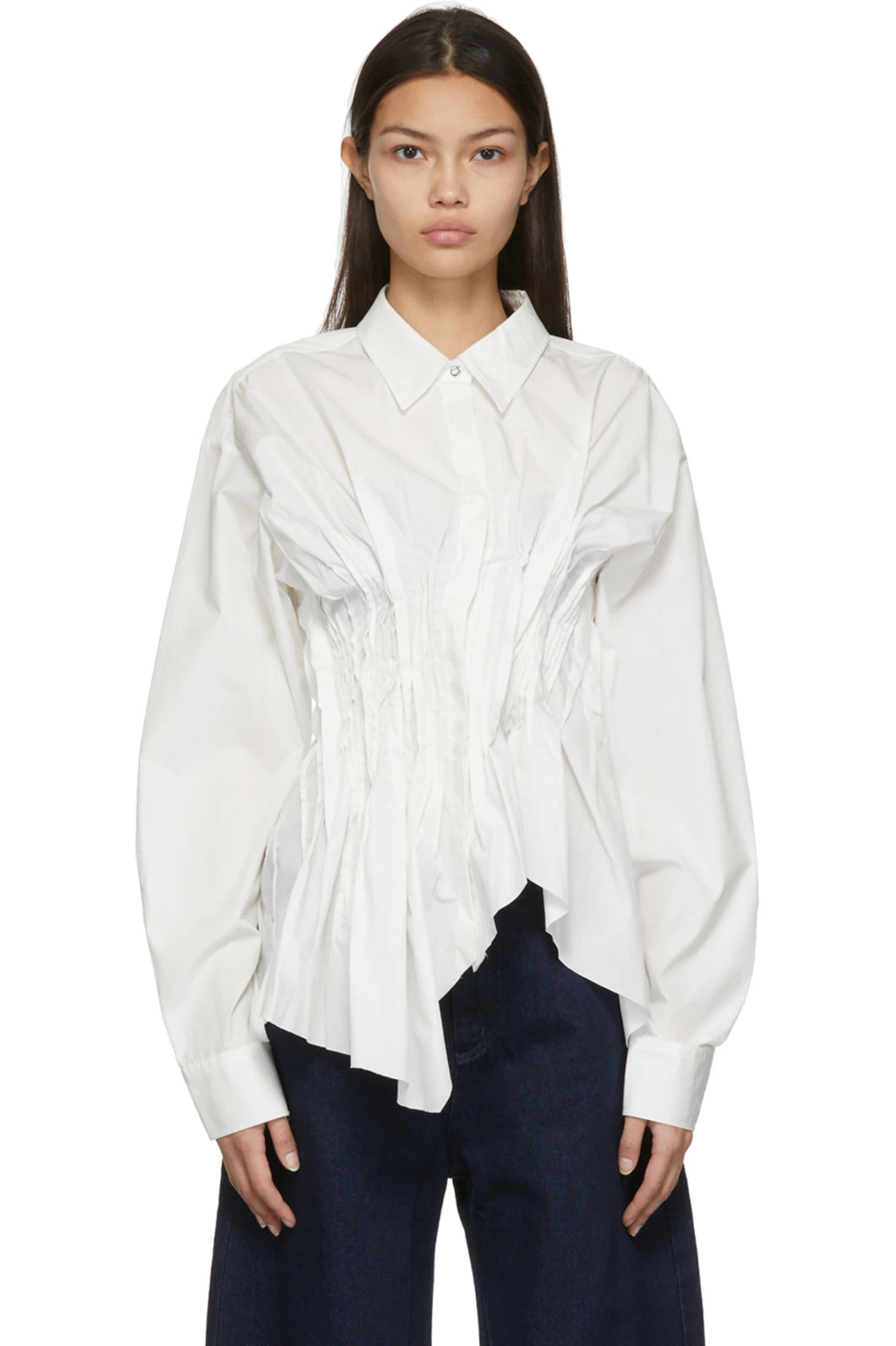 Cinched Pleated Shirt