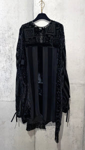 Drawstring Velvet Fringe Dress