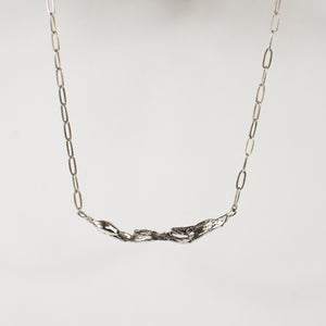Silver Seaweed Feather Necklace