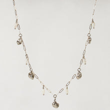 Load image into Gallery viewer, Silver Seaweed Pods &amp; Pearls Necklace