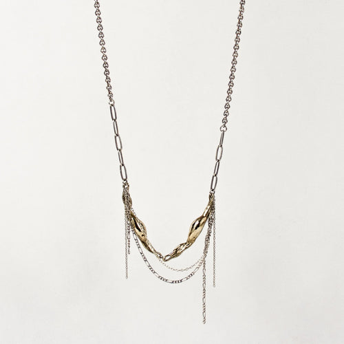 Brass Seaweed Tangled Tassel Necklace