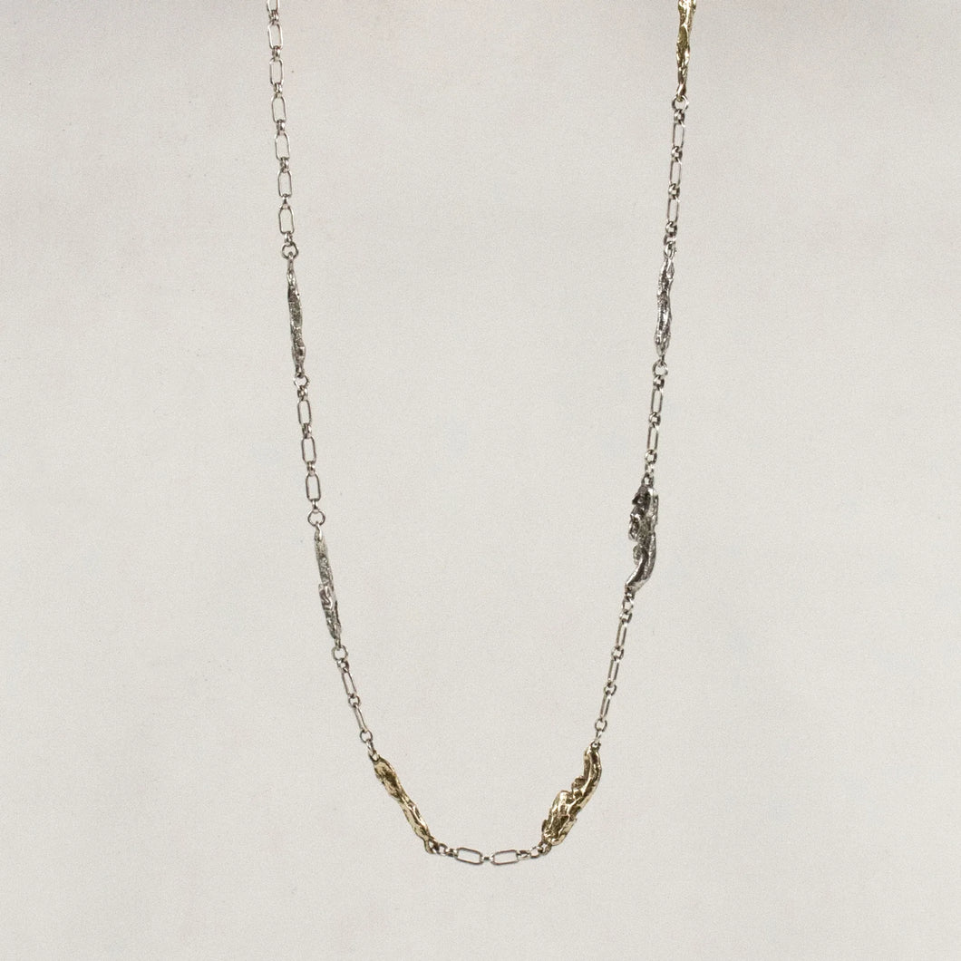 Mixed-Metal Seven Seaweed Silver Necklace