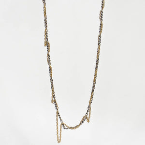 Gold & Silver Threaded Chain Necklace