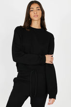 Load image into Gallery viewer, Milan Cropped Crew Sweatshirt - Jet Black