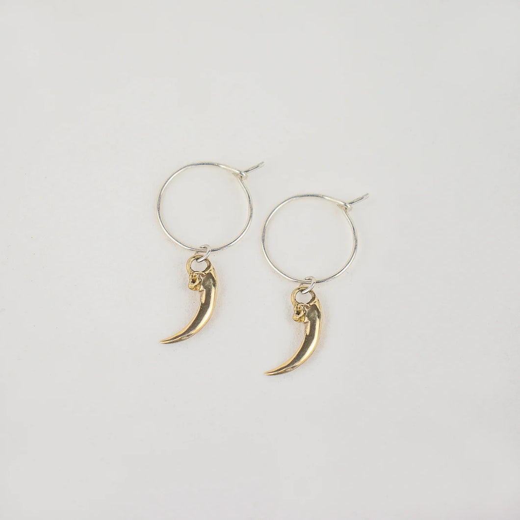 Icelandic Owl Claw Hoop Earrings