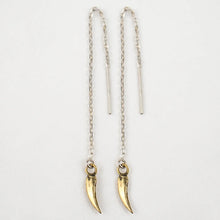 Load image into Gallery viewer, Brass Claw Threader Earrings