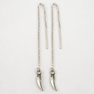 Silver Claw Threader Earrings