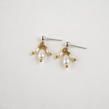 Load image into Gallery viewer, Pearl Teardrop Silver Stud Earrings