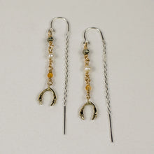Load image into Gallery viewer, Horseshoe Beaded Threader Earrings