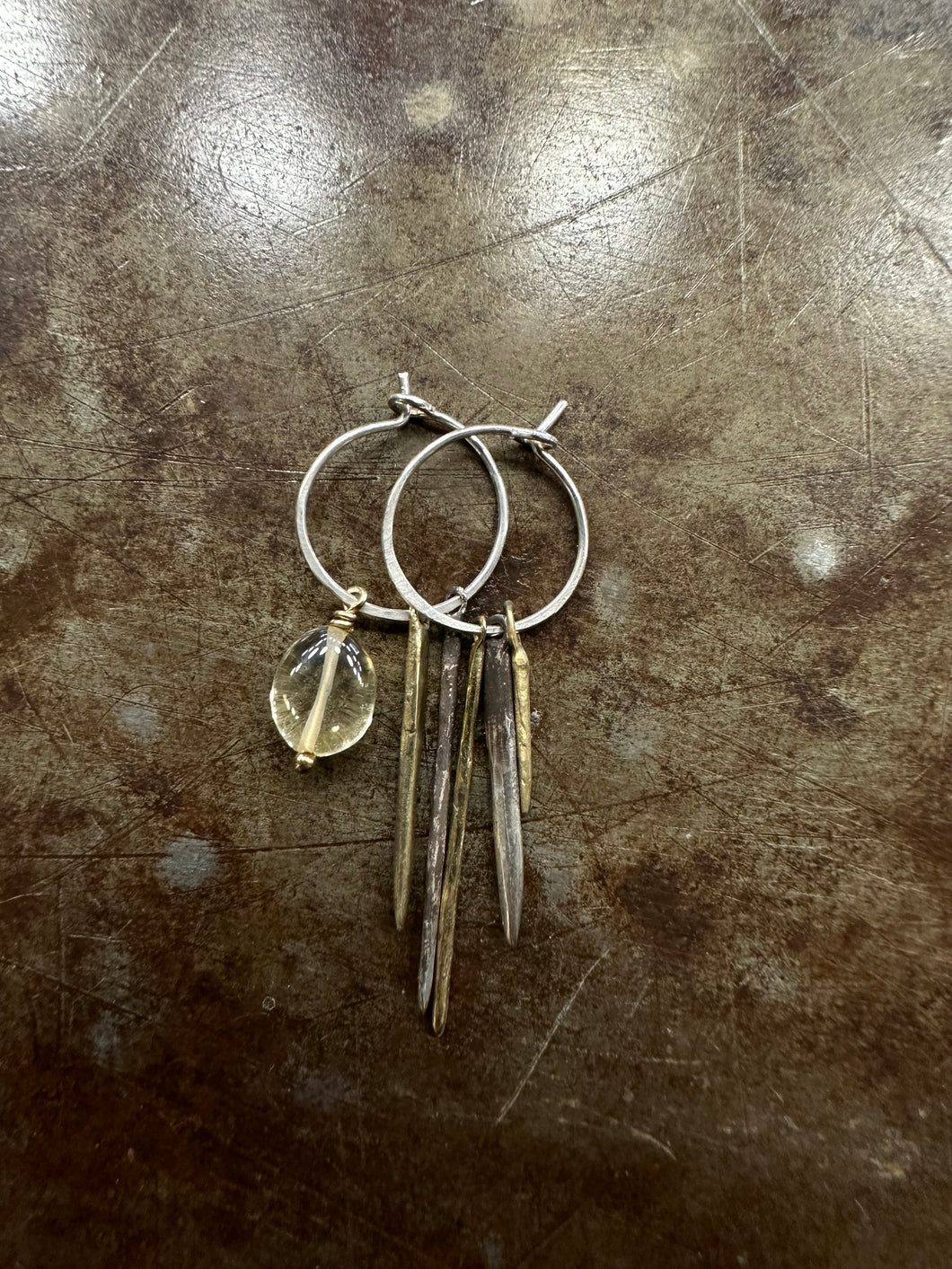 Spikes & Bead Hoop Earrings