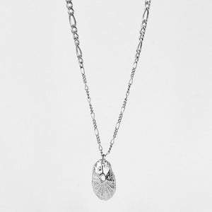 Silver Keyhole Shell Mixed-Chain Necklace