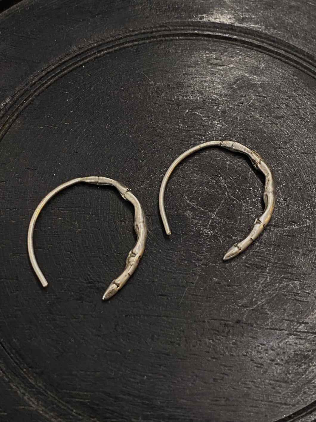 Silver Spine Hook Earrings