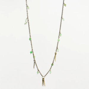 Beaded Snake Spike Silver Necklace