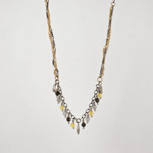 Load image into Gallery viewer, Silver Seed Tangled Gold &amp; Silver Chain Beaded Fringe Necklace