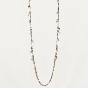 Tangled Gold & Silver Chain Beaded Seed Necklace
