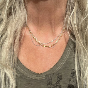Tangled Gold & Silver Mixed-Chain Necklace