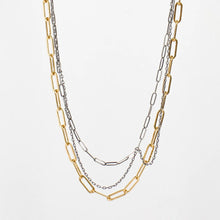 Load image into Gallery viewer, Tangled Gold &amp; Silver Mixed-Chain Necklace