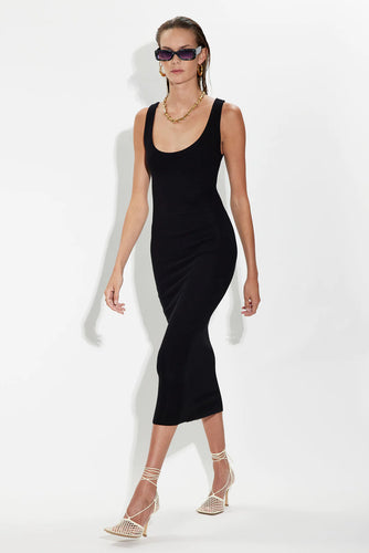 Verona Midi Dress - Jet Black