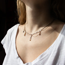 Load image into Gallery viewer, Gold &amp; Silver Tangled Chain Pearl Charm Necklace